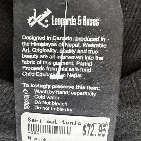 NWT Leopards & Roses sari cut tunic - Picture 4 of 6